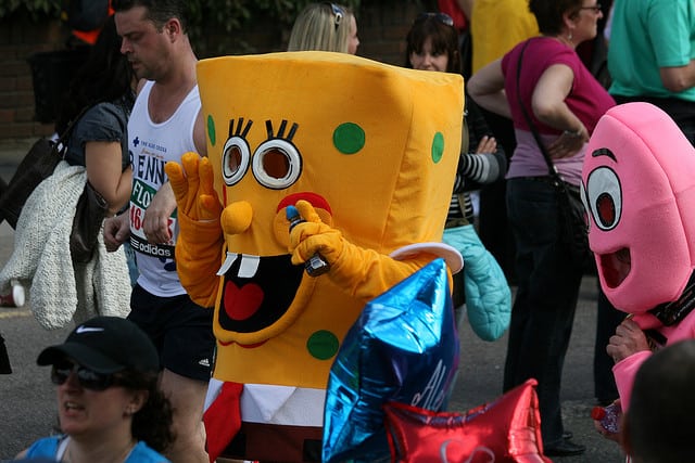 Spongebob Squarepants at the Flora London Marathon. (Photo by Shimelle Laine/flickr)