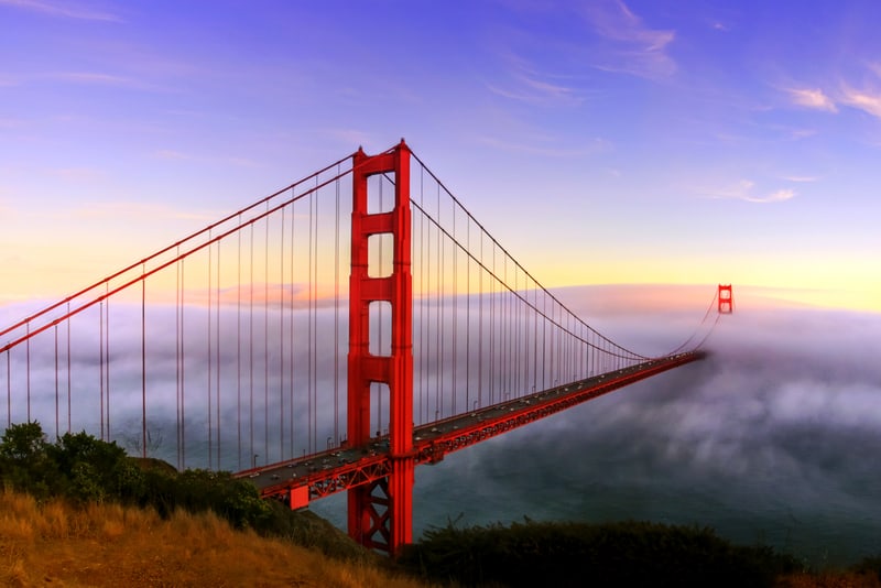 You can run across the Golden Gate Bridge at several of San Francisco's annual half marathon races. (© Kyle Simpson | Dreamstime.com)