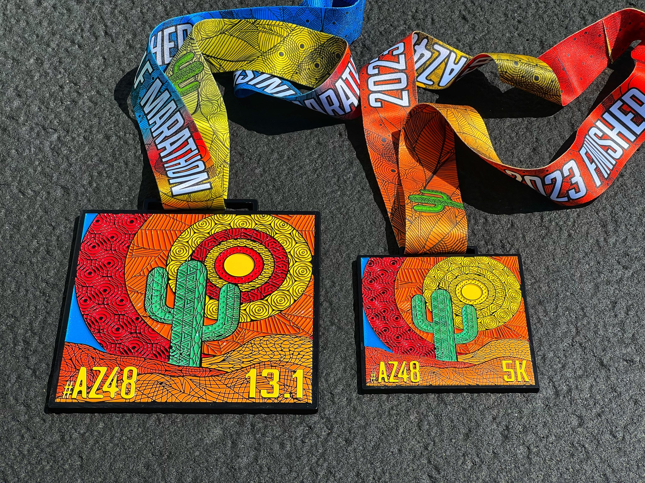 Chandler #AZ48 Half Marathon & 5k medals