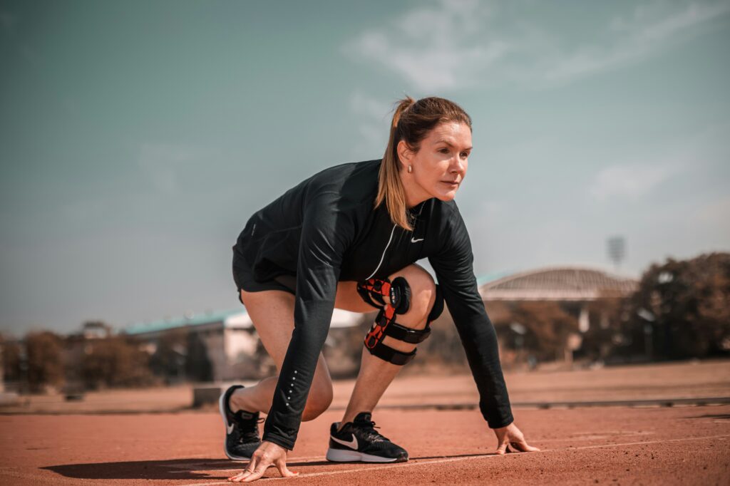 An injured runner about to do a speed workout