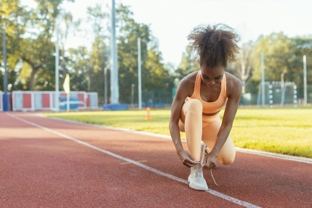 A runner getting ready to workout