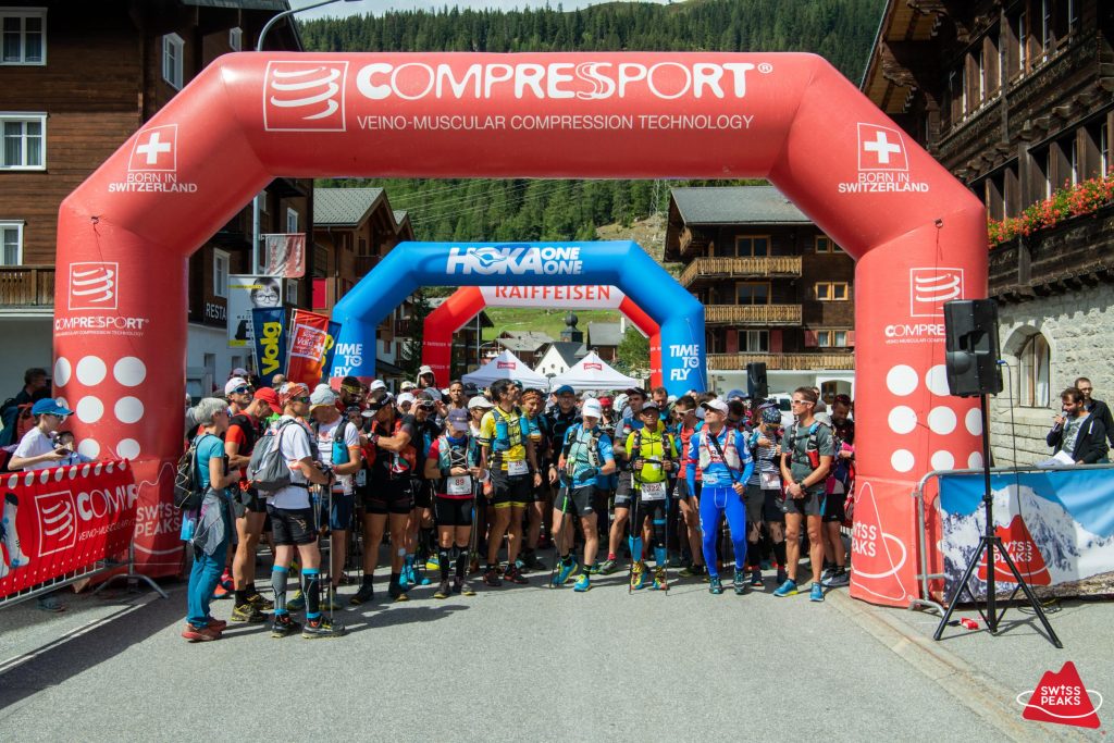 The start line of the Swiss Peaks Half Marathon