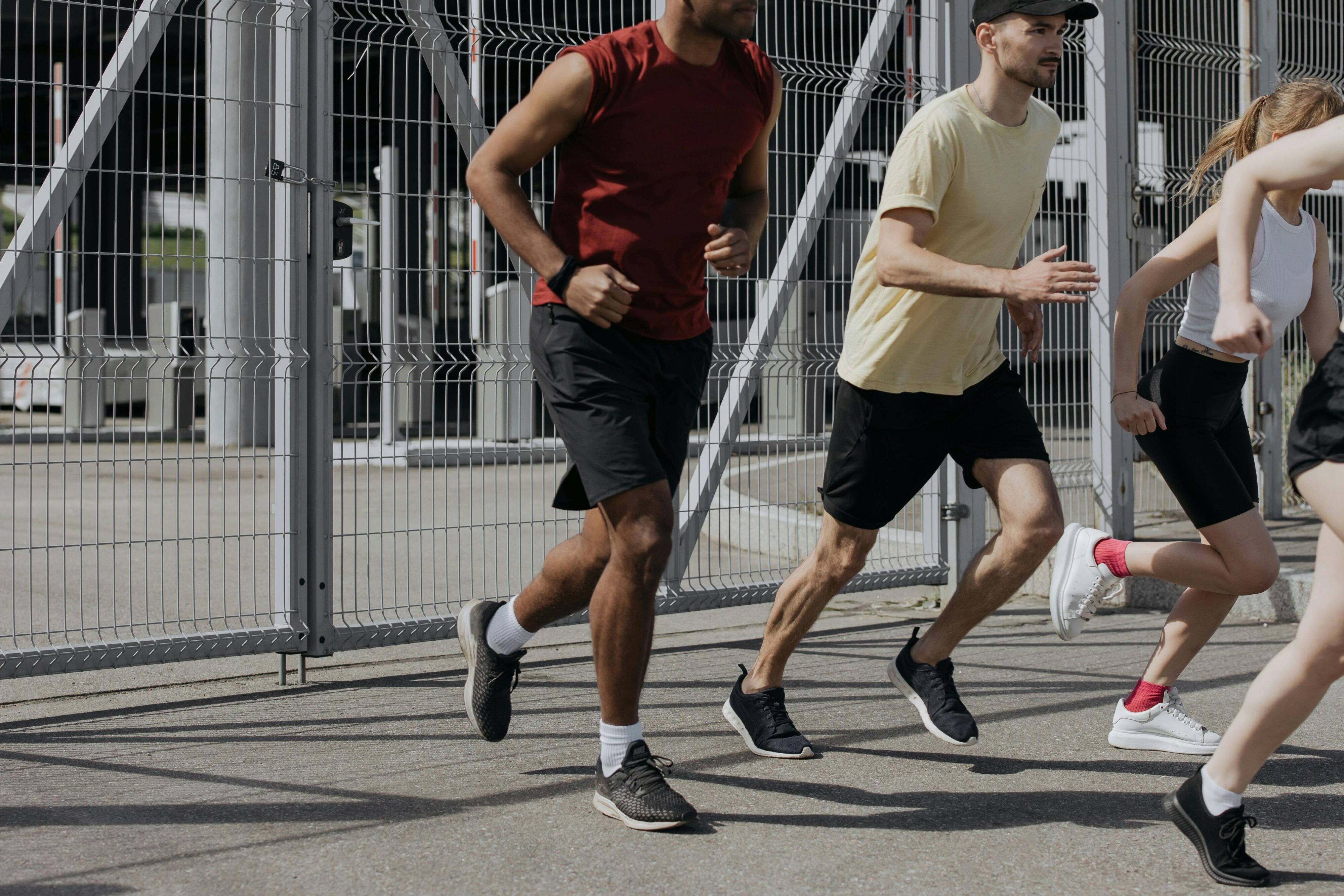 a group of people on a training run together